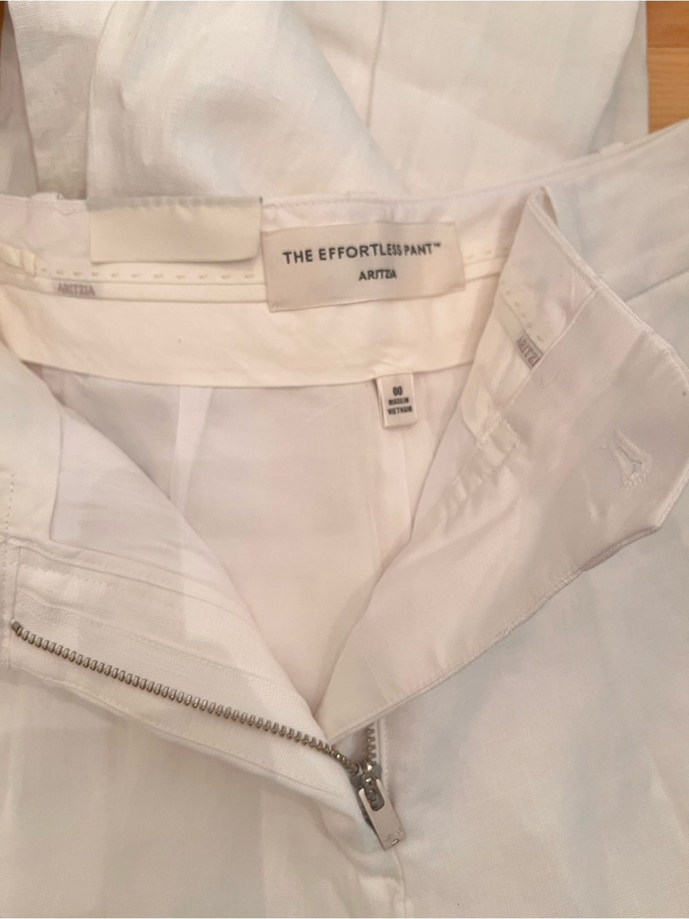 NWT Aritzia Effortless New Linen Pant Size 00 Wide Leg White Lined Italy ~ $148 - Picture 12 of 16